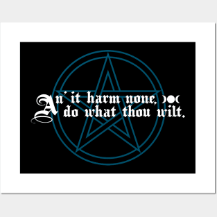 The Wiccan Rede with Witch's Pentacle - Wiccan Pentagram Posters and Art